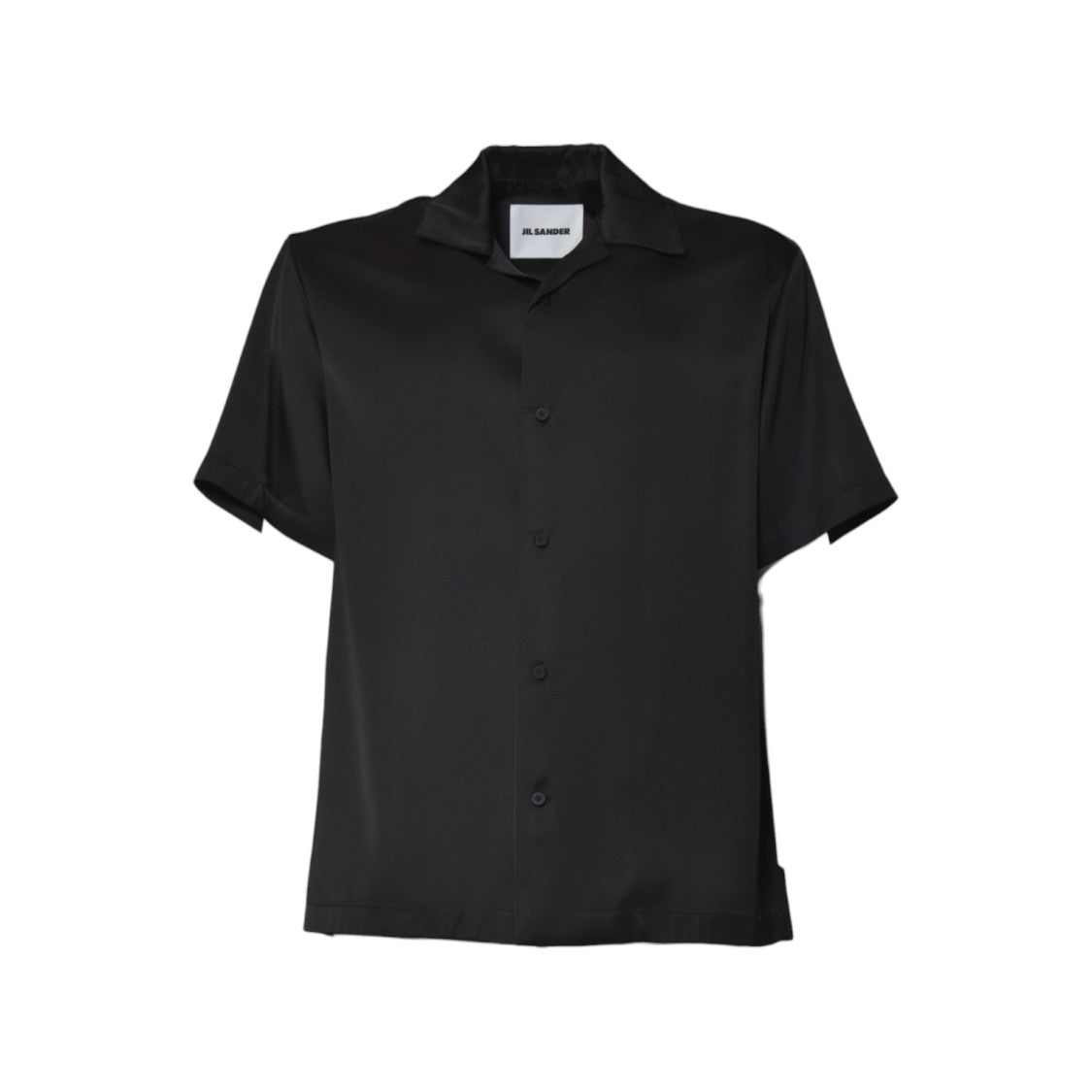 Jil Sander Black Silk Short-Sleeve Shirt