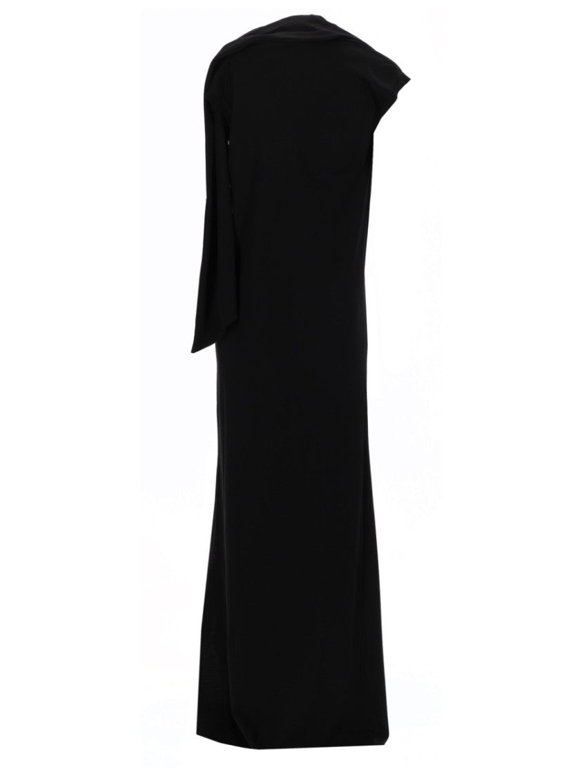 The Garment Draped Shoulder Scarf Floor Maxi Dress