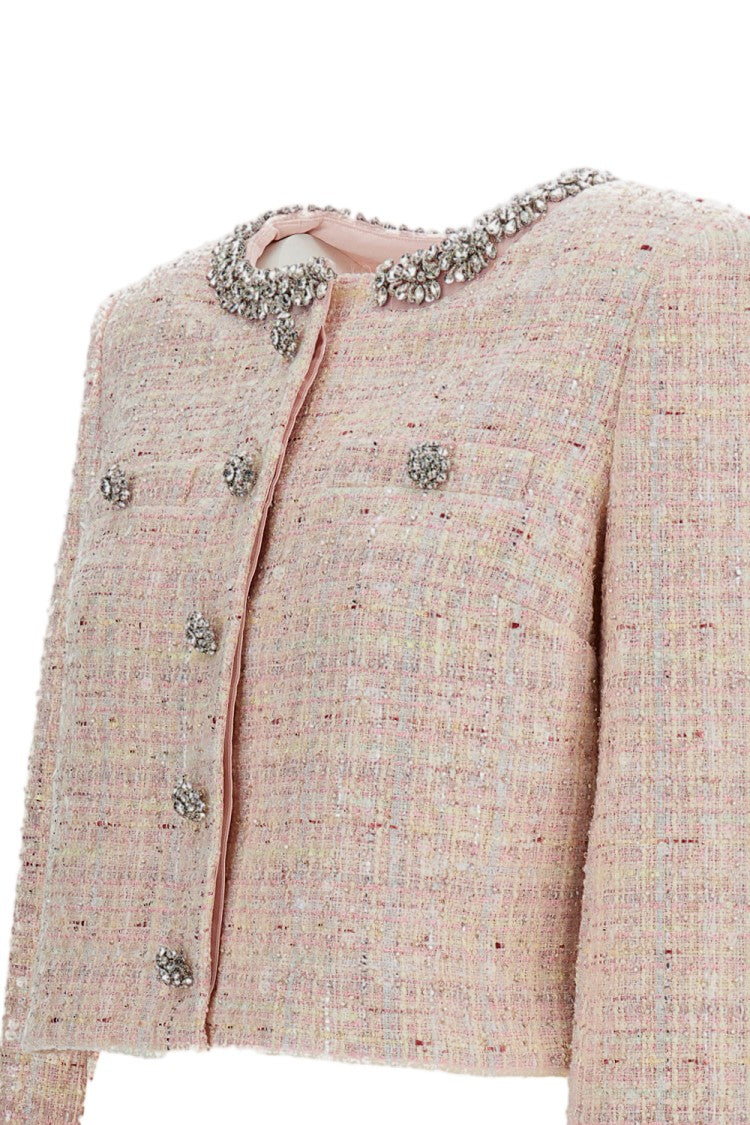 Self-Portrait Pink Sequin Boucle Jacket