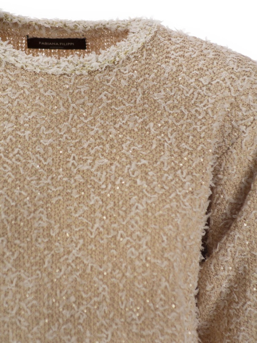 Fabiana Filippi Tweed-Effect Yarn Crew-Neck T-Shirt