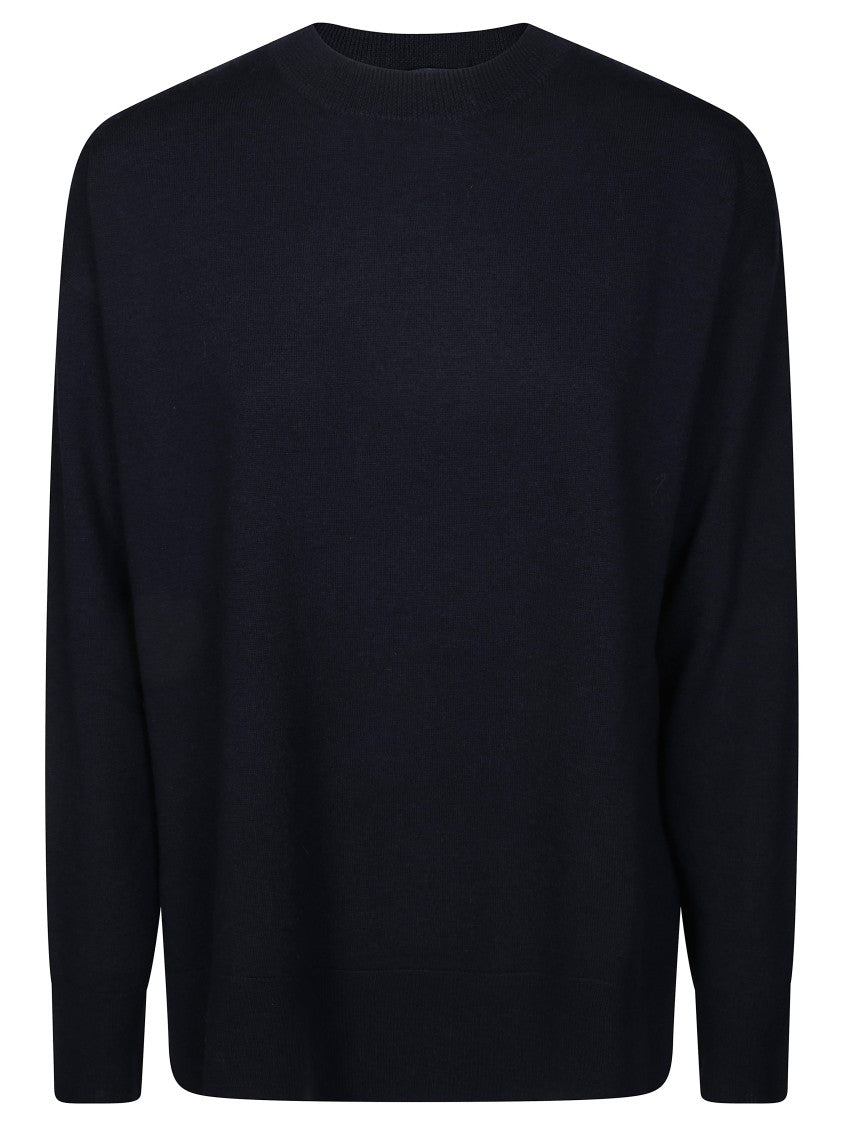 Max Mara Relaxed Black Wool Sweater With Crew Neckline