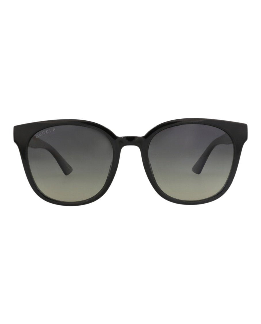Gucci Round-Frame Polarized Sunglasses With Saddle Nose Bridge And Velvet Case