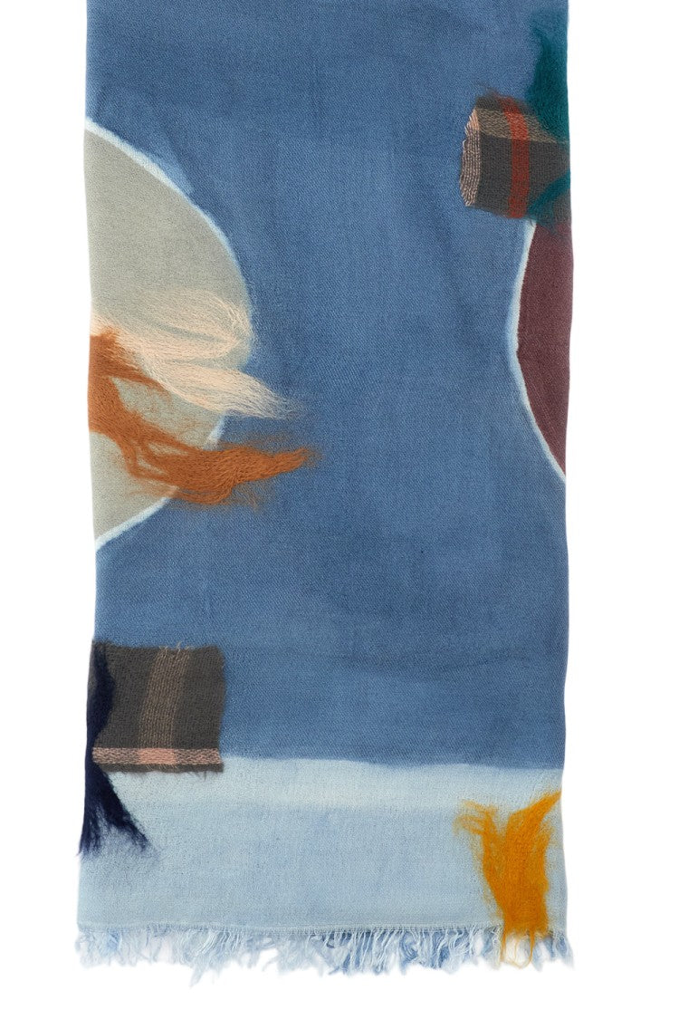 Exquisite J Multicolour Patterned Scarf With Neatly Finished Edges
