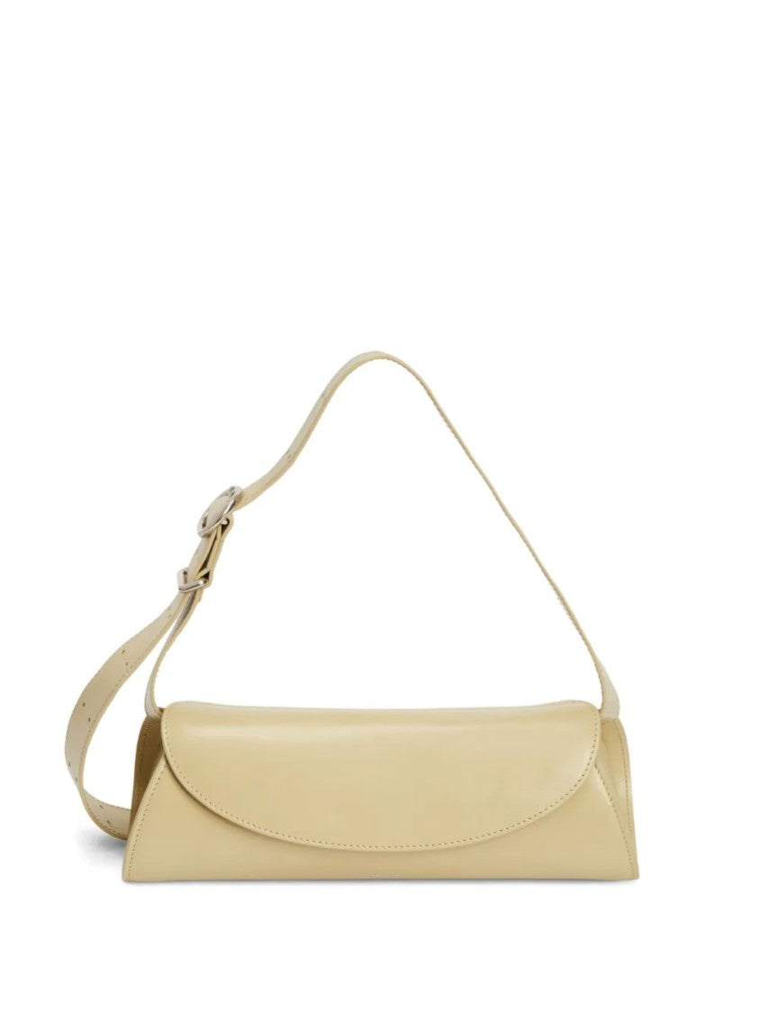 Jil Sander Cream Gold Hardware Leather Shoulder Bag