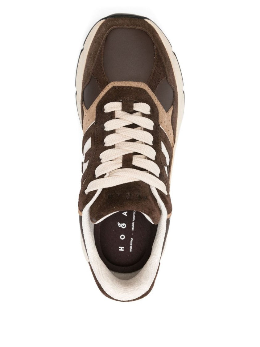 Hogan Layered Brown Hogan Sneakers With Sole