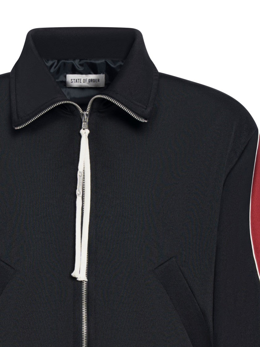 State Of Order Black Stretch Cotton Fleece Jacket