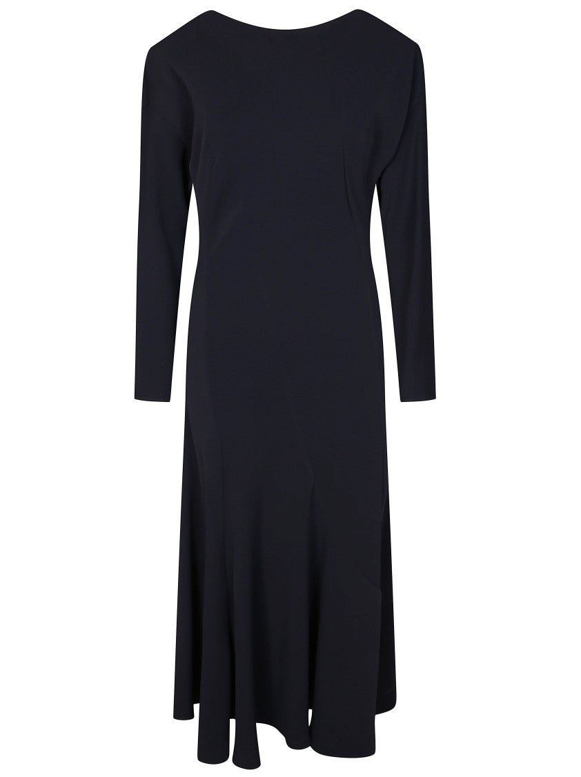 Parosh Fitted Black Cady Midi Dress