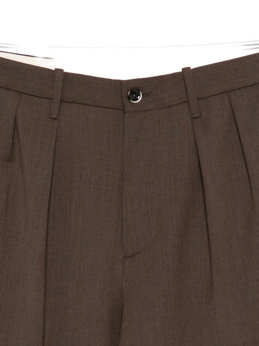 Nine In The Morning Tailored Mid-Length Trousers With Pleats And Buttoned Pockets