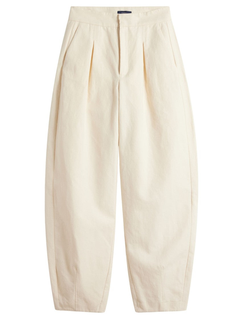 Soeur Cropped Wide-Leg Trousers With Front Pleats And Minimalist Design