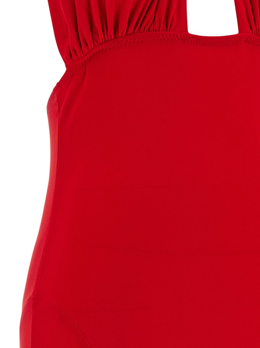 Norma Kamali 'Cross Halter Fishtail' Dress