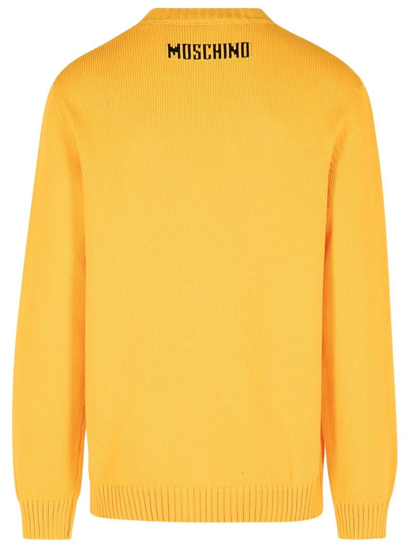 Moschino Smile Yellow Cotton Blend Sweater
