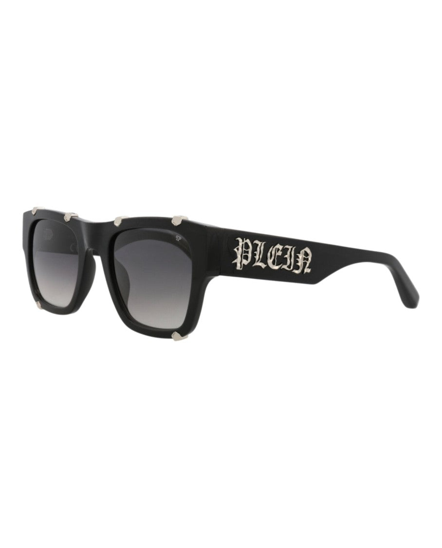 Philipp Plein Square-Frame Acetate Sunglasses With Gradient Lenses And Gothic Accents