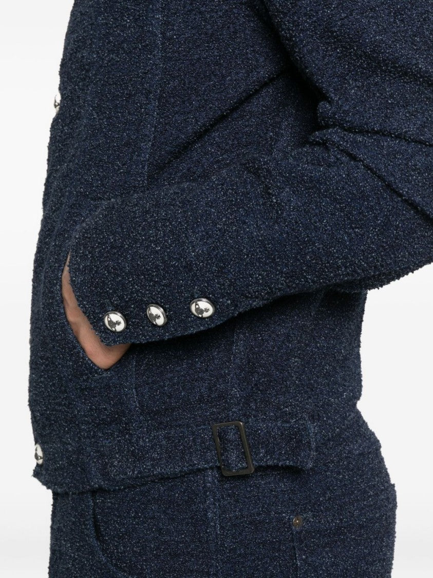 Vivienne Westwood Textured Dark Blue Casual Jacket