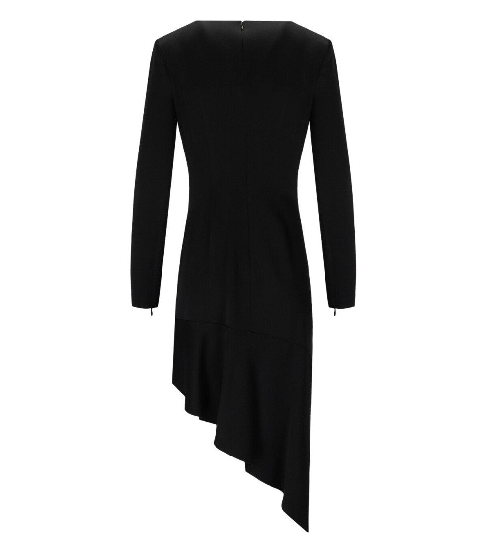 Elisabetta Franchi Black Asymmetric Dress With Necklace