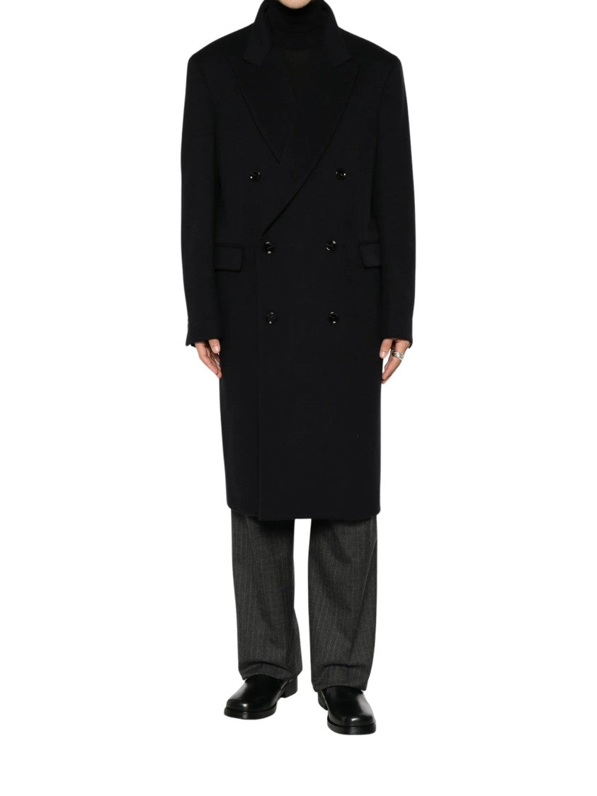 Lardini Double-Breasted Peak-Lapel Coat