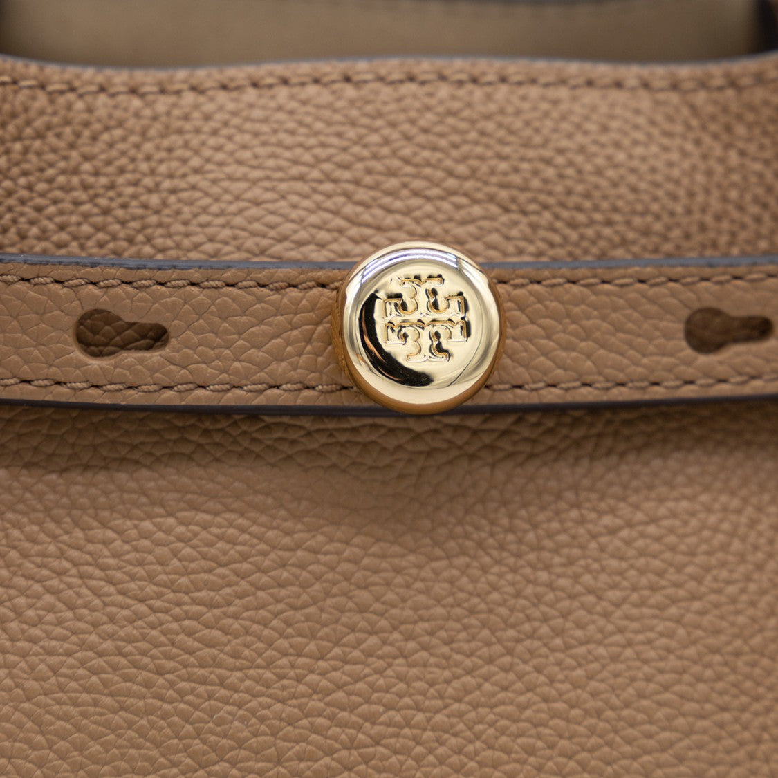 Tory Burch Textured Brown Leather Romy Satchel With Gold-Tone Hardware