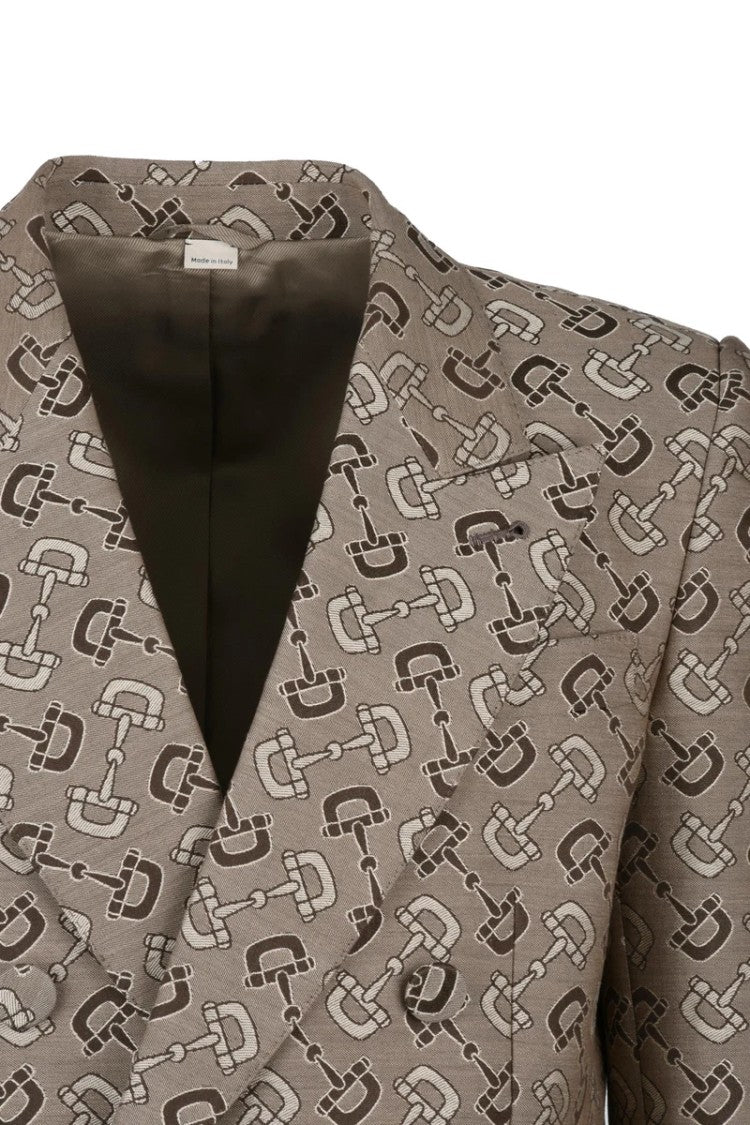 Gucci Double-Breasted Jacket Cotton Wool - Brown
