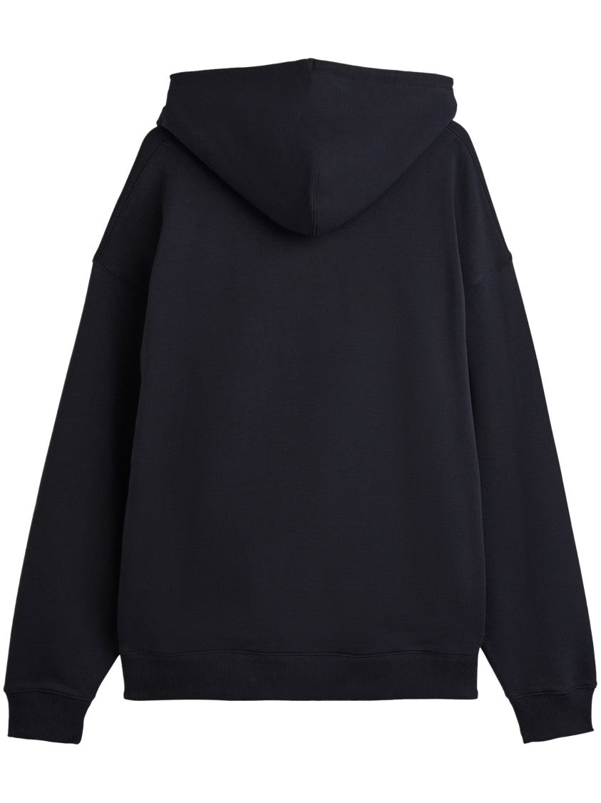 Y-3 Relaxed Fit Black Hoodie With Abstract Graphic