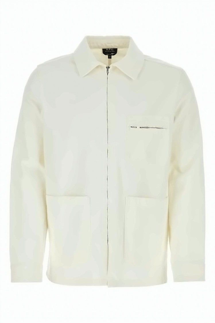 A.P.C. Boxy Minimalist Cotton Jacket With Classic Collar