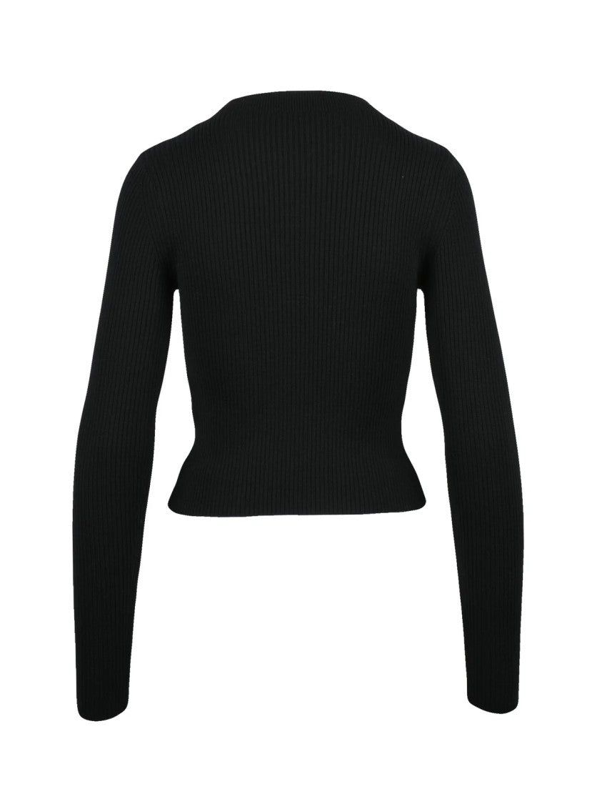 Diesel Black Ribbed Wool Under-Jacket Sweater