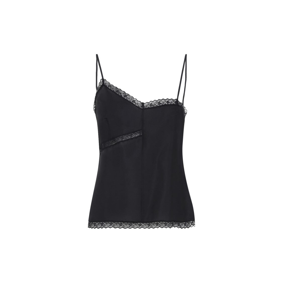 Mm6 By Maison Margiela Black Silk Top