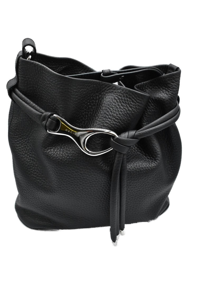 Orciani Soft Leather Shoulder Bag With Closure Detail