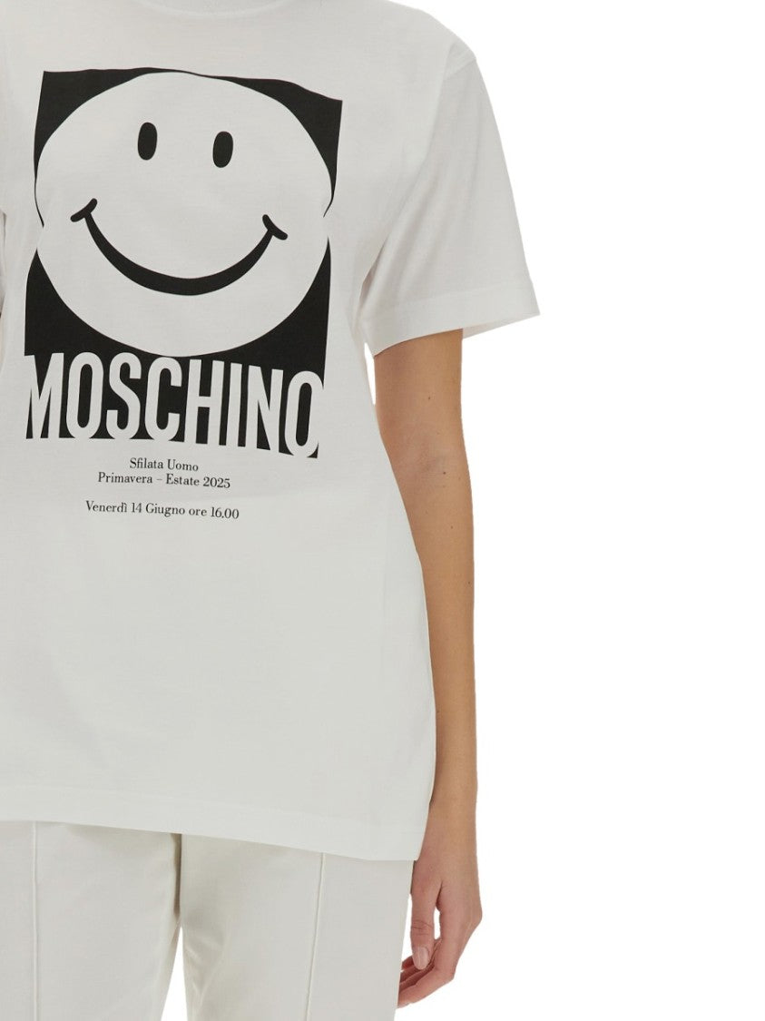 Moschino Graphic Print Cotton T-Shirt With Crew Neckline