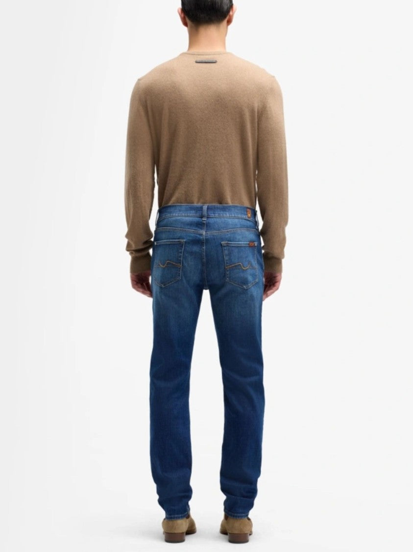 7 For All Mankind Slimmy Tapered Blue Denim Jeans