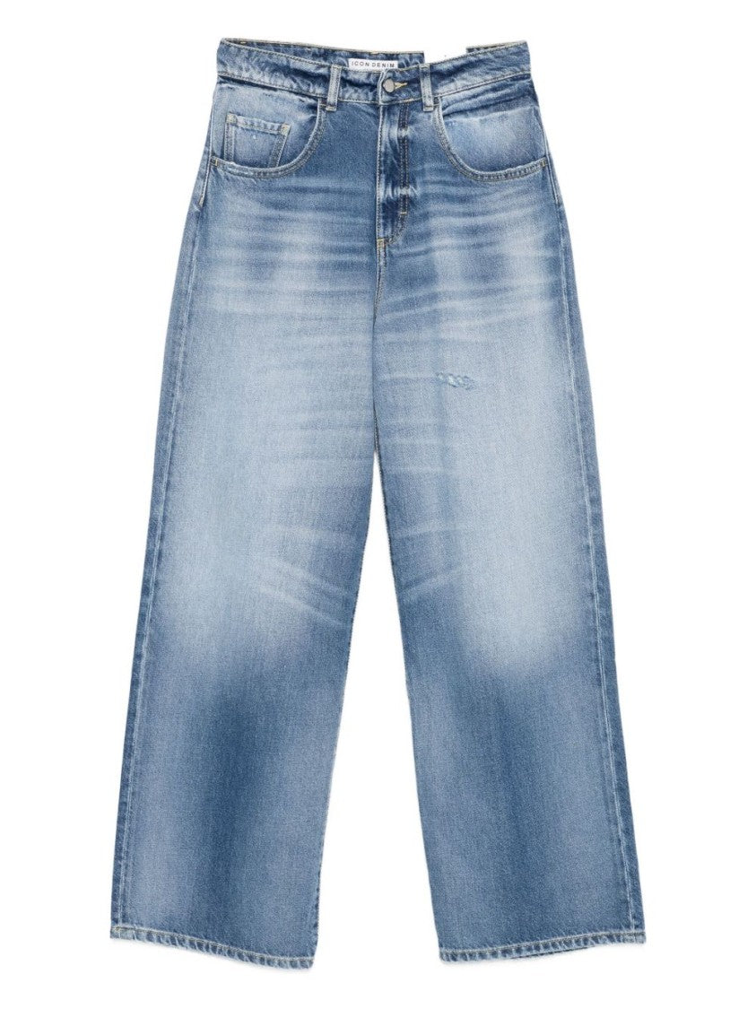 Icon Denim Cropped Wide-Leg Jeans