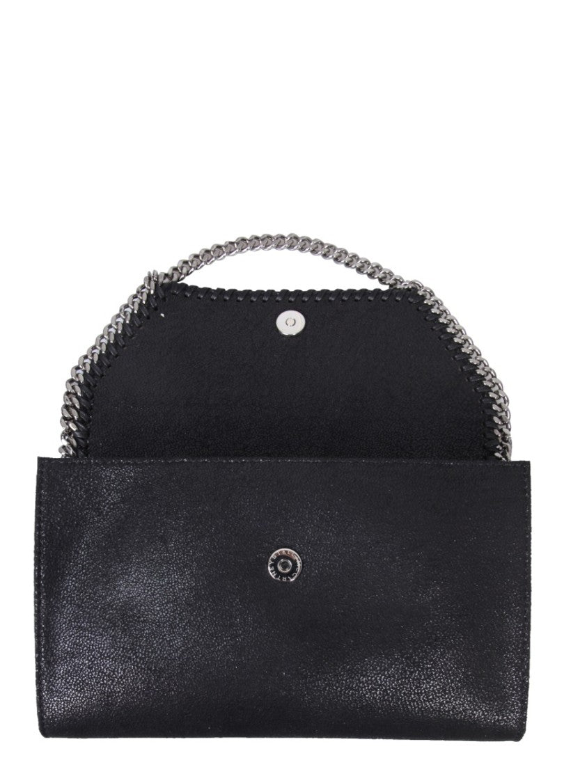 Stella Mccartney Black Textured Mini Chain Shoulder Bag