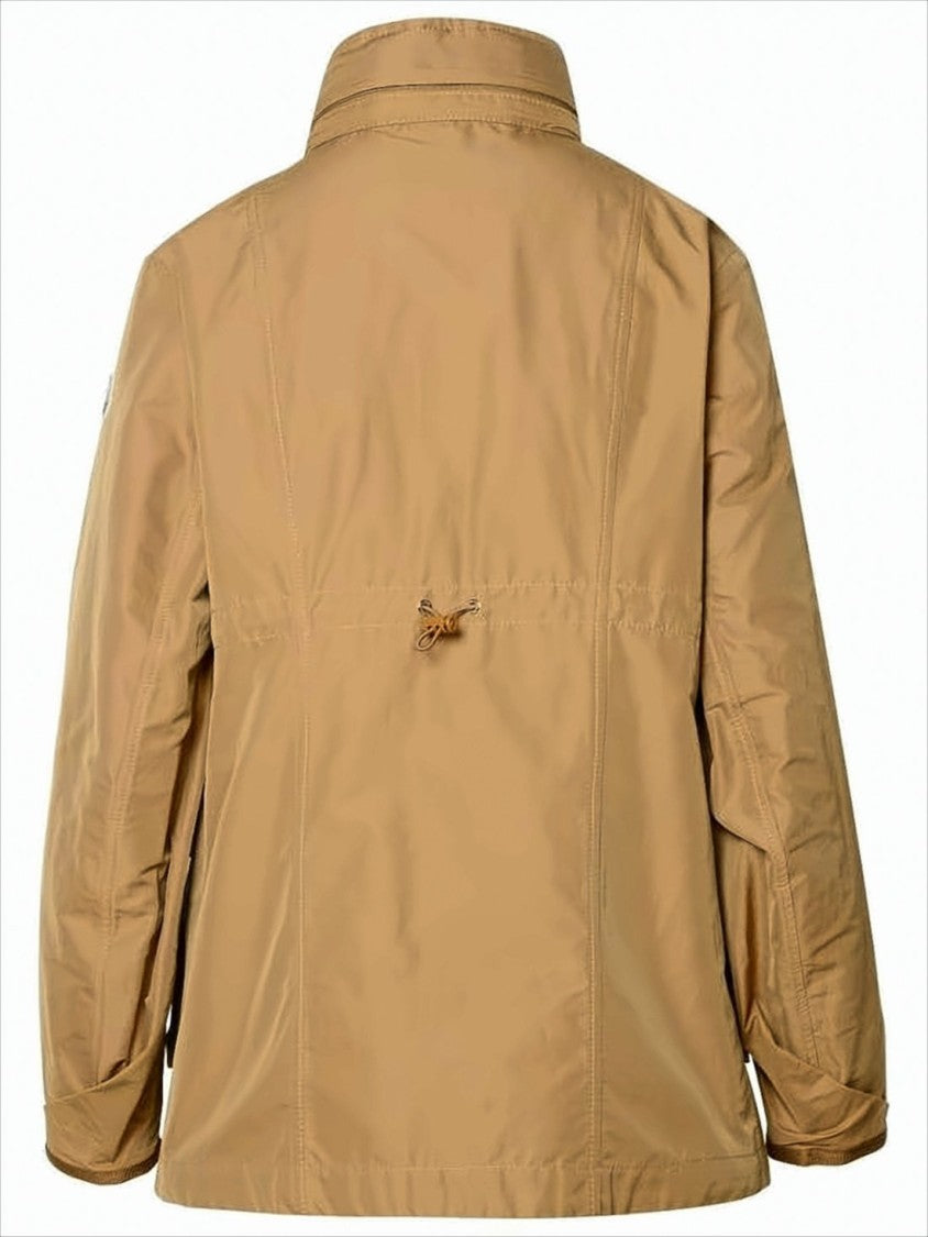Moncler Lightweight Brown Jacket With High Collar And Flap Pockets