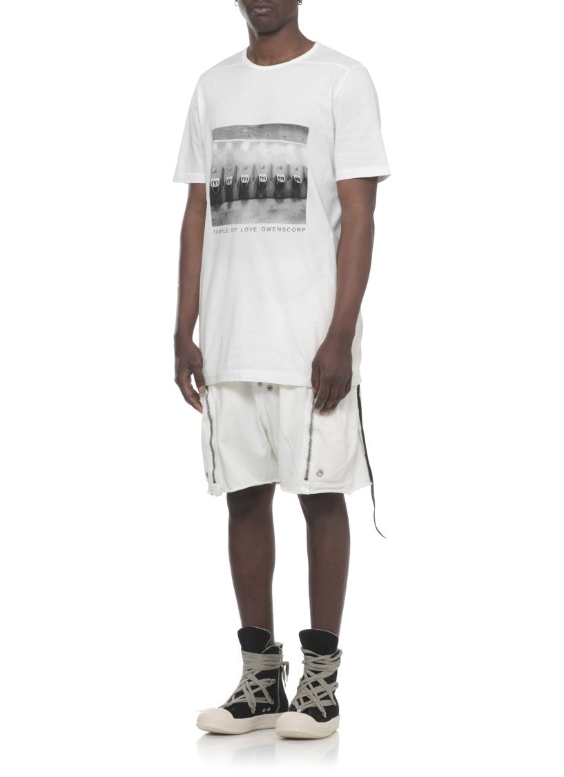 Drkshdw By Rick Owens White Level T Cotton T-Shirt
