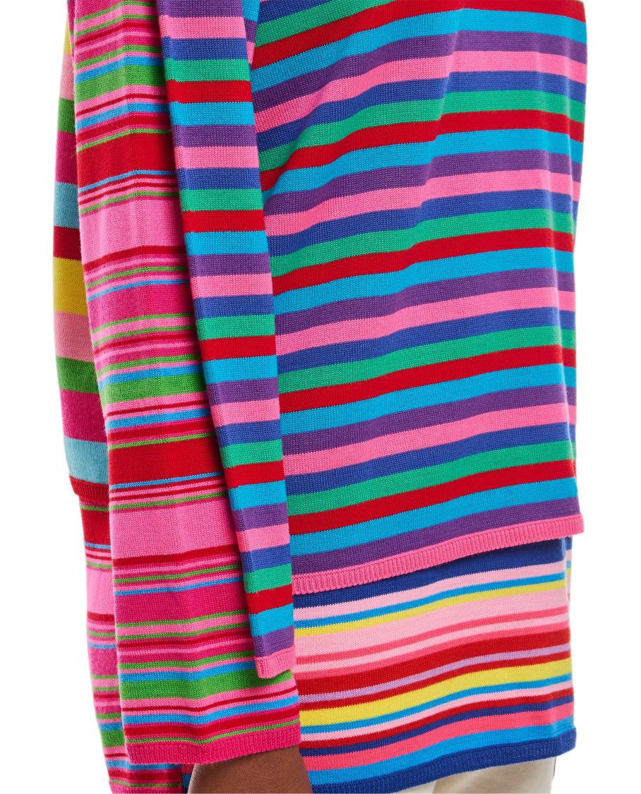 Comme Des Garçons Multicolor Striped Sweater With Double Layer Effect