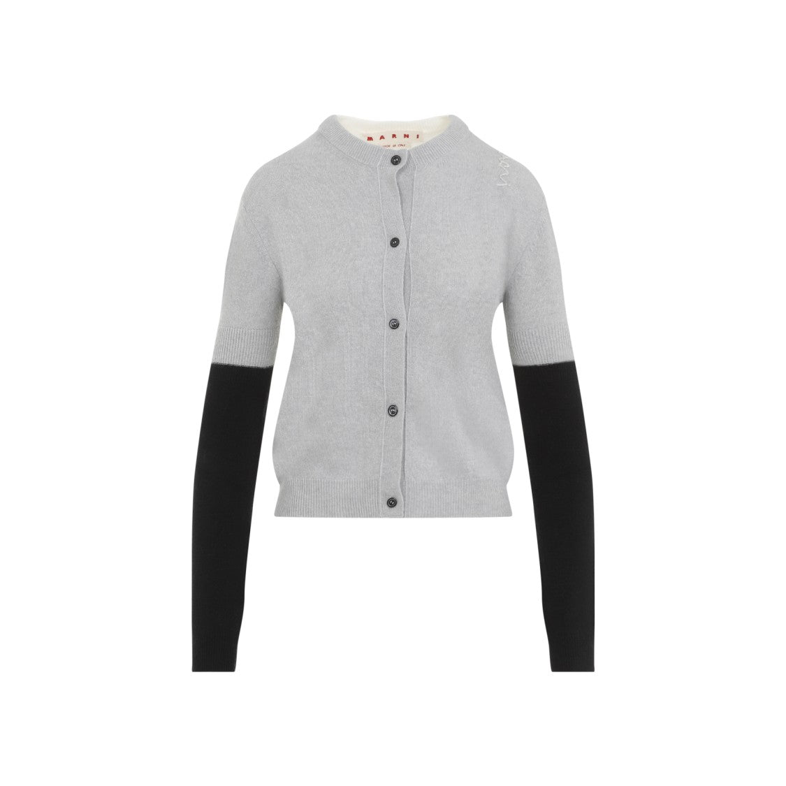 Marni Virgin Wool And Cashmere Blend Cardigan With Unique Sleeve Design
