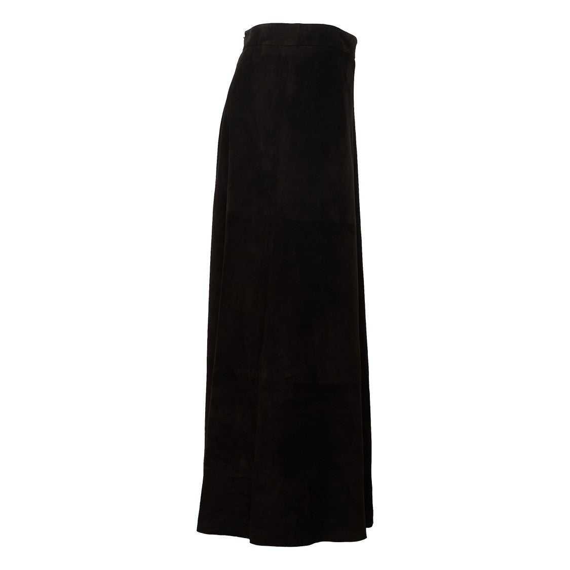 Max Mara Blooming Long Flared Suede Maxi Skirt