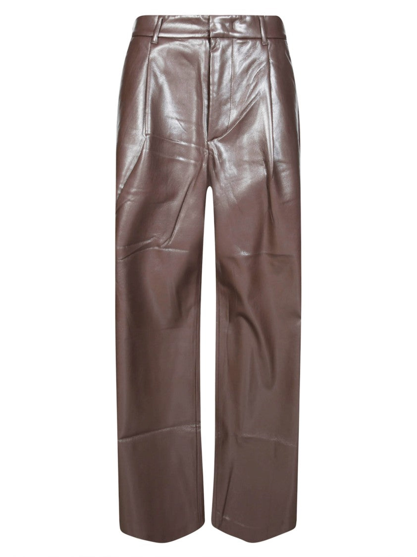 The Andamane Sasha Boyfriend Faux-Leather Straight-Leg Pants