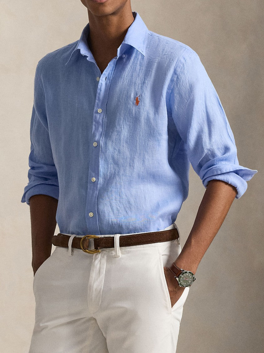 Polo Ralph Lauren Light Blue Sport Shirt Linen Sport Shirt