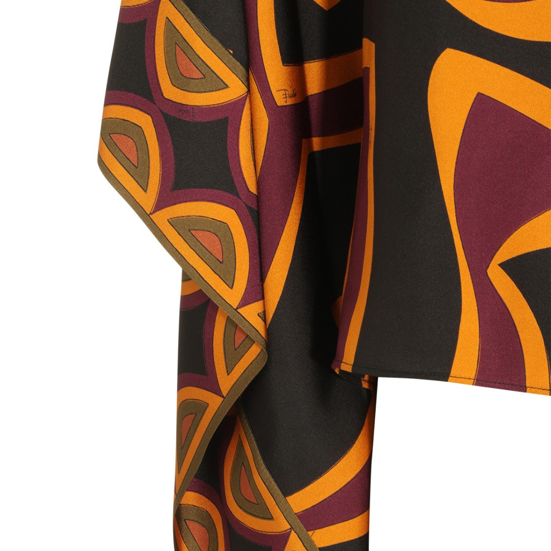 Emilio Pucci Flowing Abstract Print Draped Sleeve Blouse