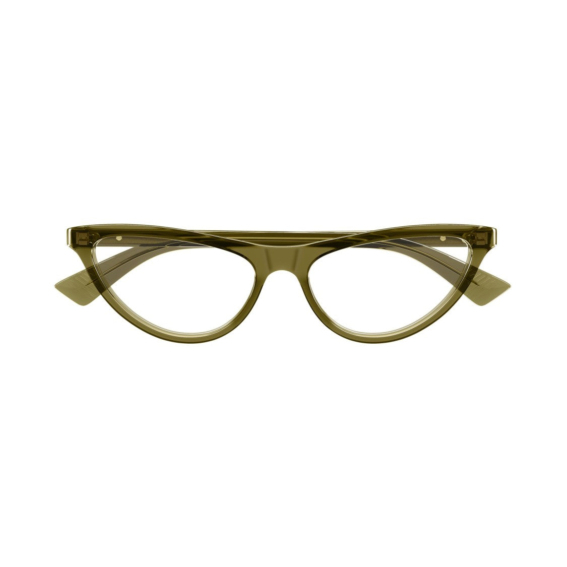 Bottega Veneta Bv1416o Translucent Olive Green Cat-Eye Sunglasses