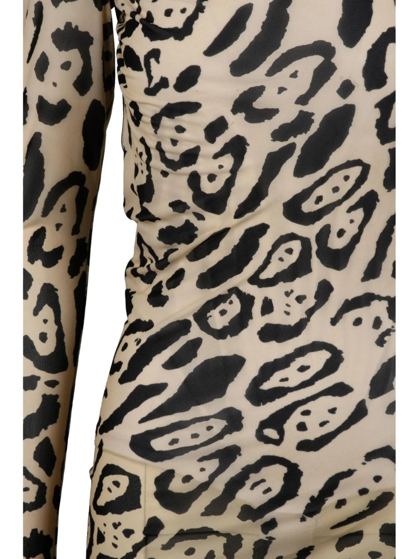 Sportmax Beige Polyamide-Blend Animal Blouse