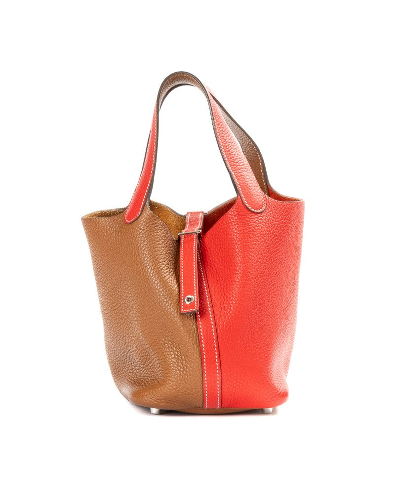 Hermès Rouge Casaque Gold Picotin Lock 18 Togo Leather Tote Bag