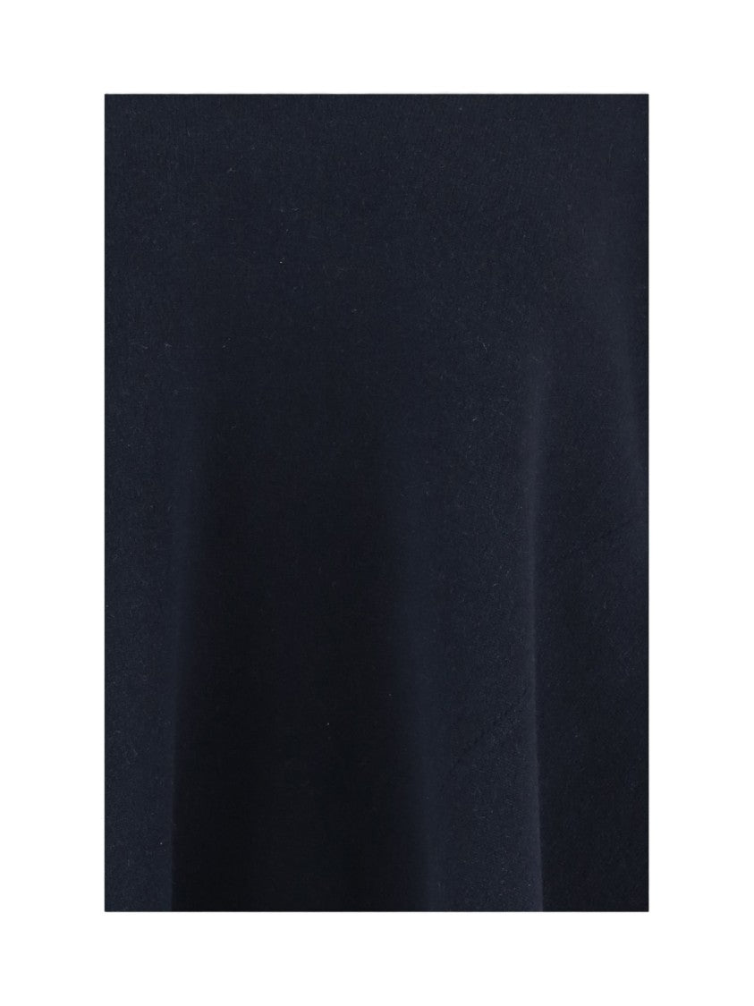 Carven Asymmetrical Draped Hem Cashmere Sweater
