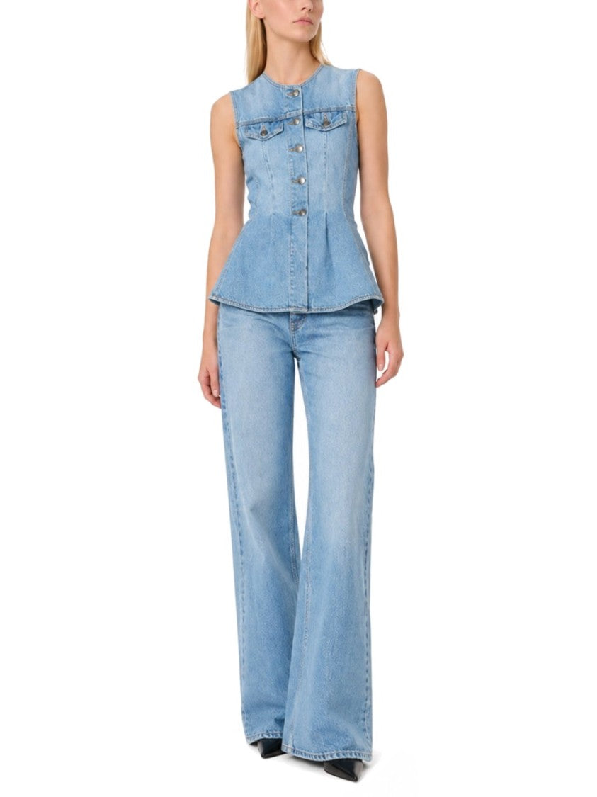 Rotate Birger Christensen Fitted Button-Down Organic Tank Top