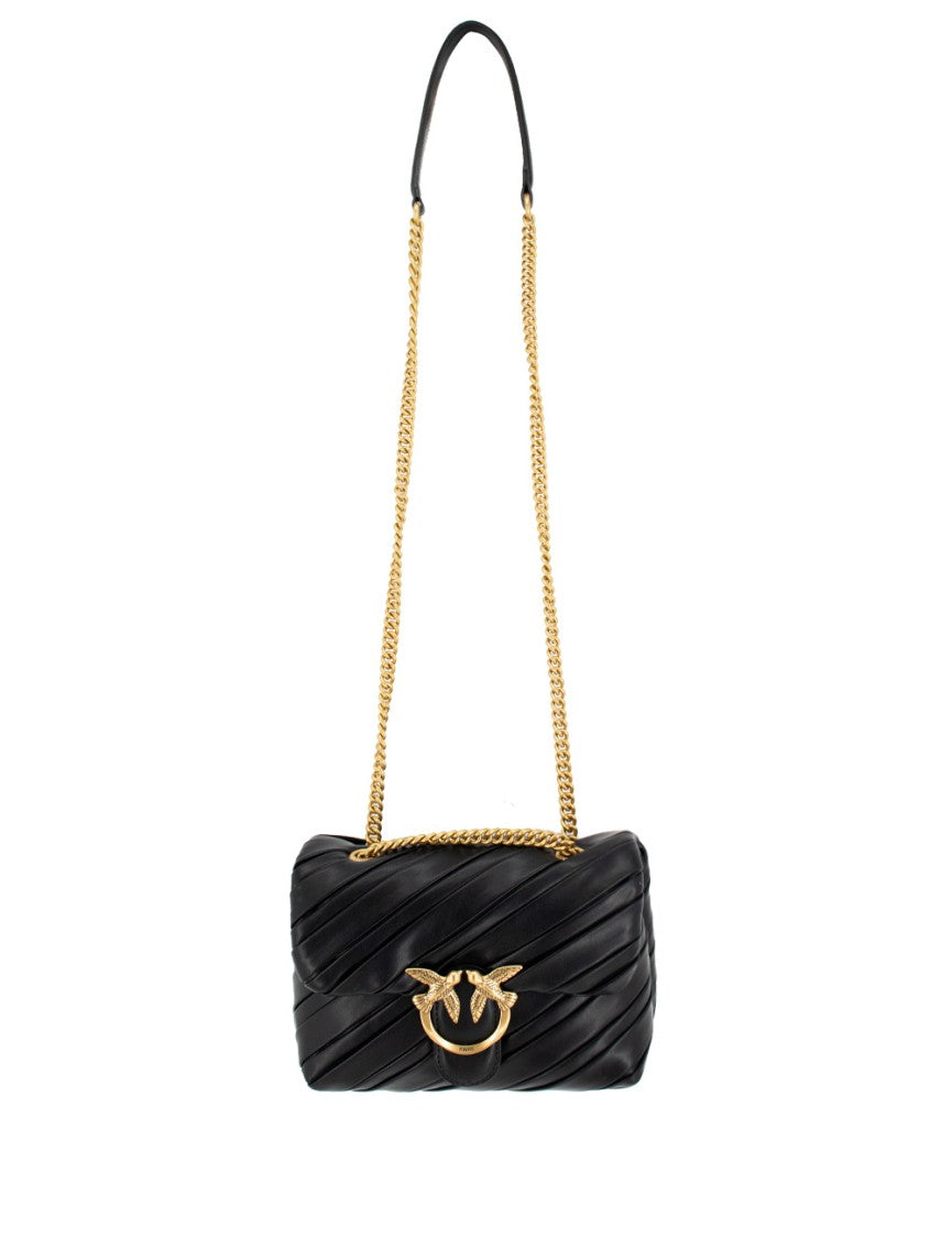 Pinko Pleated Shoulder Bag With Antique Gold Accent