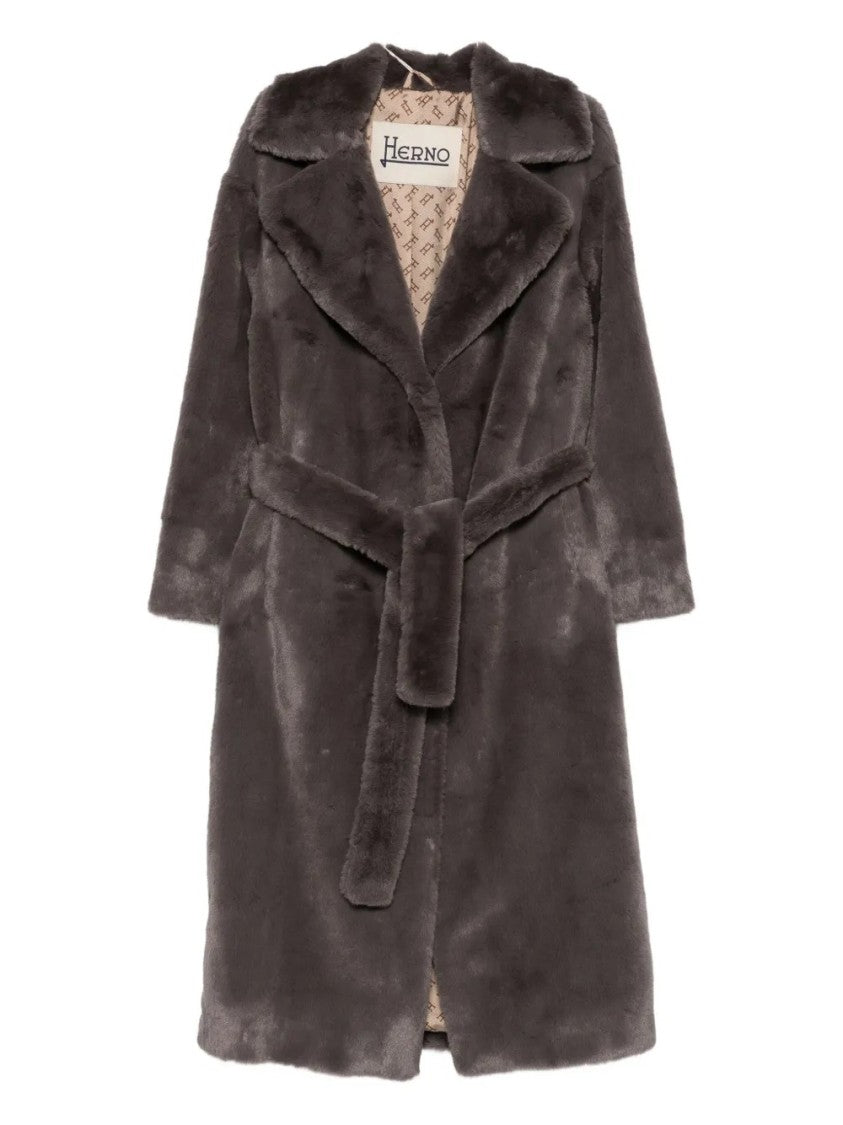 Herno Mid-Length Faux Fur Coat