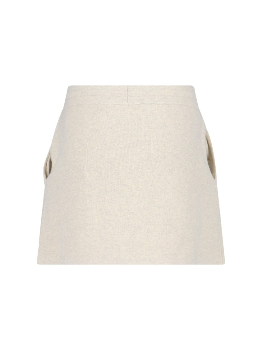 Isabel Marant Étoile Sporty Mini Skirt In Cream Stretch Cotton