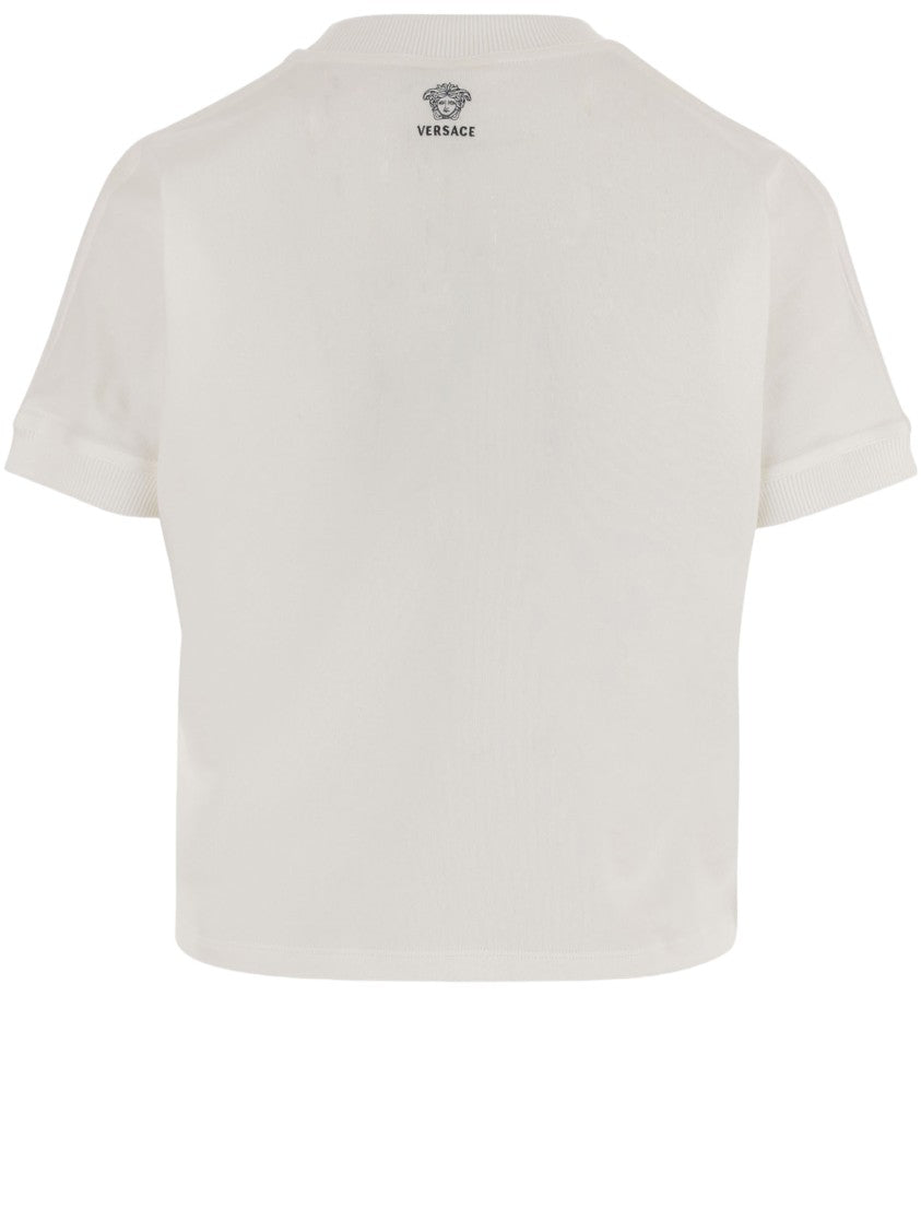 Versace Stretch Cotton T-Shirt With Logo