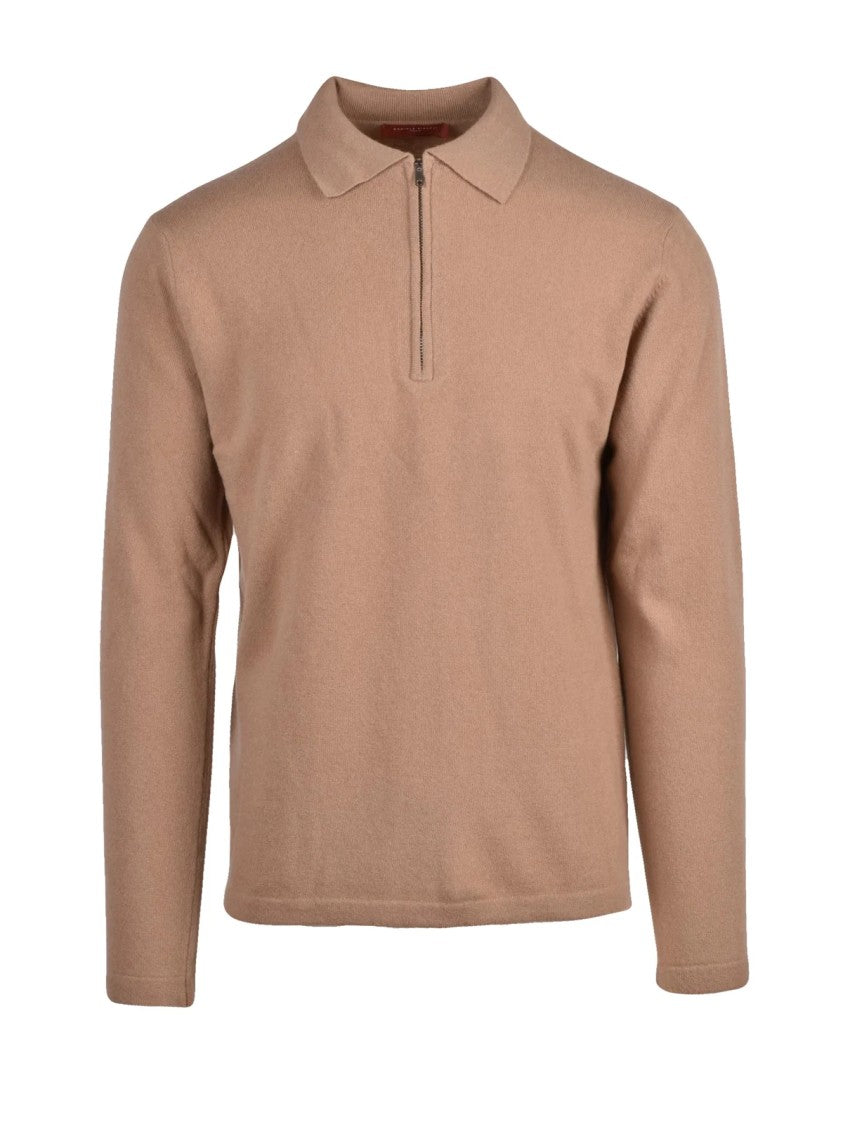 Daniele Fiesoli Refined Knit Polo Shirt With Modern Zipper And Soft Texture