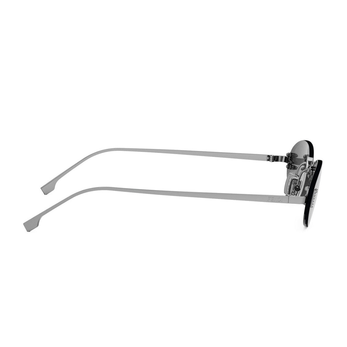 Fendi Silver First Crystal Fe4075us Oval Rimless Metal Sunglasses