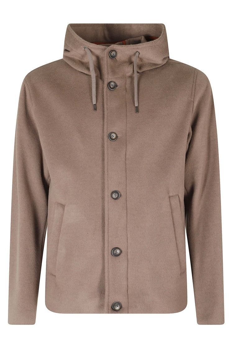 Herno Short Hooded Jacket With High Collar And Sleek Closure